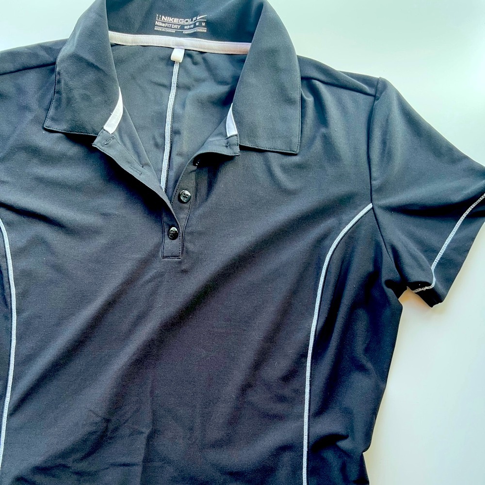 Nike Black Polo Shirt with White Accents